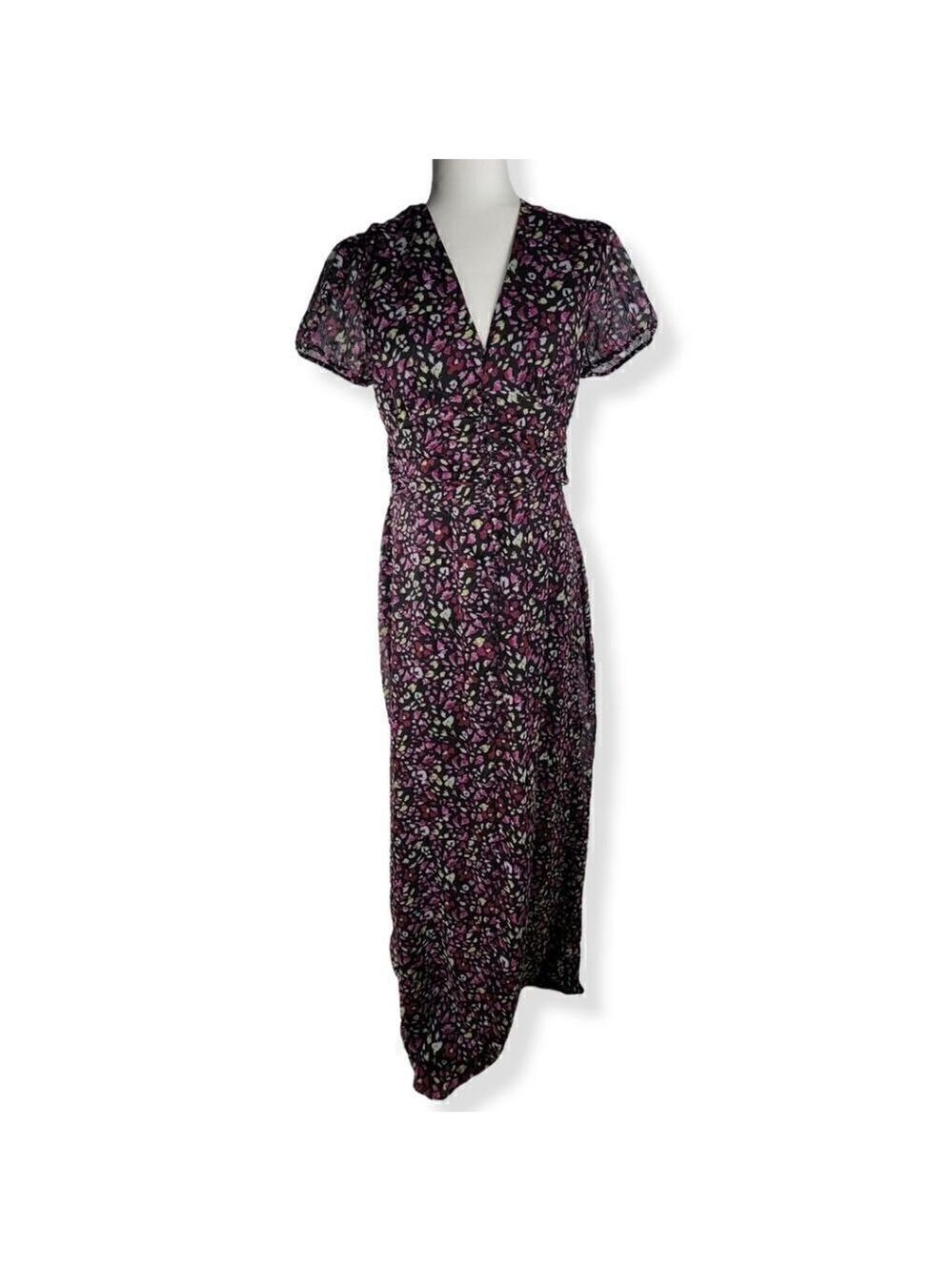 Bar III Floral V-neck button down Dress Large